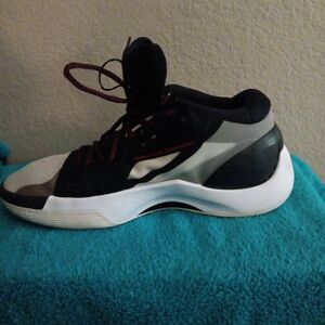 Jordan Zoom Black, White, and Red Athletic Shoes